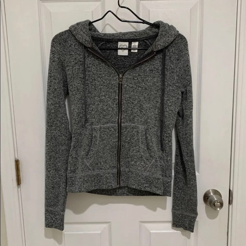 zip up hoodie grey black live love dream